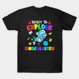 Boys Ready To Explore Kindergarten Back To School Astronomy T-Shirt
